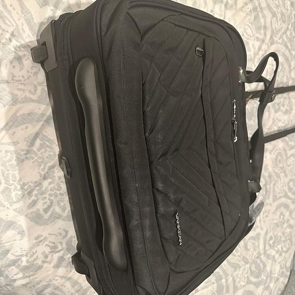 Women's Black Water Repellent Rolling Laptop Bag 15.6 inch - Picture 4 of 11